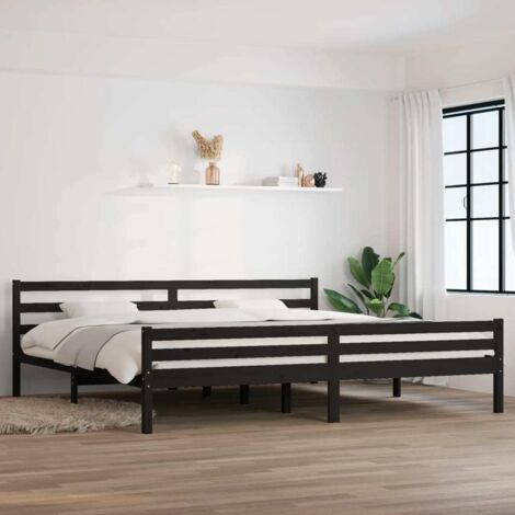 Massivholzbett Schwarz 200x200 cm vidaXL