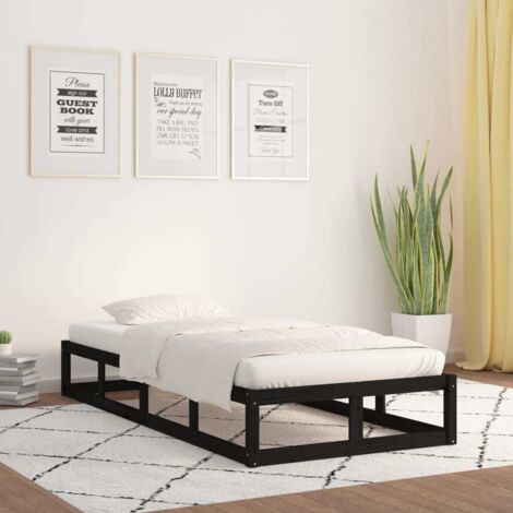 Massivholzbett Schwarz 75x190 cm vidaXL