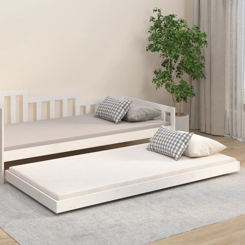 Massivholzbett Ohne Matratze Weiß 90x200 Cm Kiefernholz Vidaxl