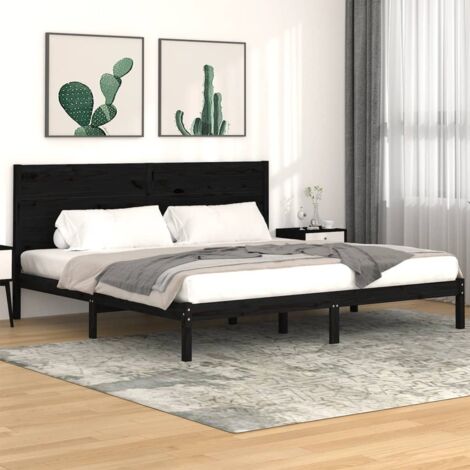 Massivholzbett Schwarz Kiefer 200x200 cm vidaXL
