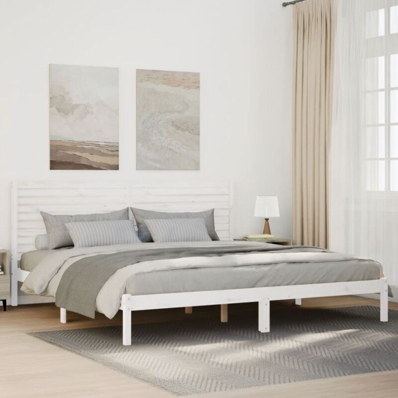 Massivholzbett Extra Lang Ohne Matratze Weiß 180x210 Cm Vidaxl