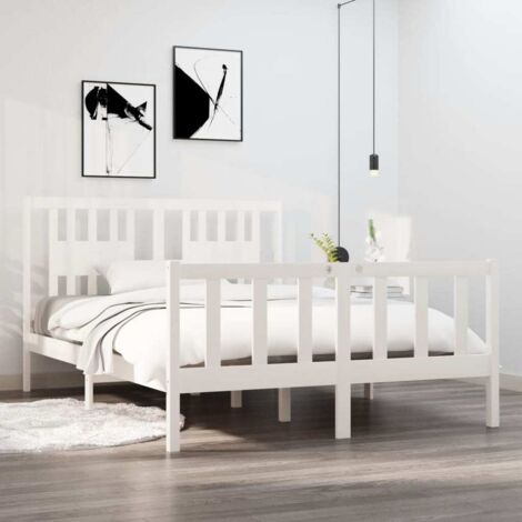 Massivholzbett Weiß 140x190 cm vidaXL