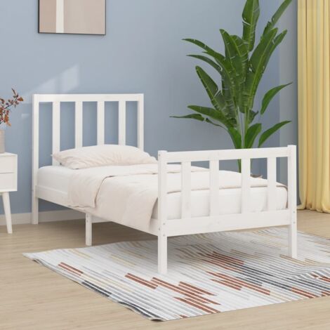 Massivholzbett Weiß 75x190 cm vidaXL
