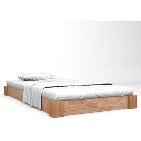 BONNEVIE Massivholzbett，Schlafzimmerbett，Doppelbett Eiche 120x200 cm vidaXL