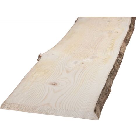 Massivholzbrett Weißtanne mit Baumkante 100 x 24 - 30 cm, 28 mm Arbeitsplatten