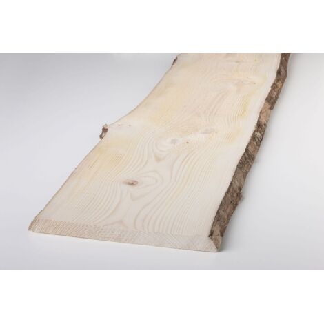 Massivholzbrett Weißtanne mit Baumkante 100 x 36 - 40 cm, 28 mm Arbeitsplatten
