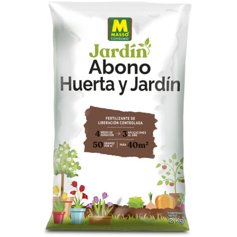 MASSO abono huerta y jardin 2kg bolsa , Abono para huerta y jardín 2kg Massó Abono de liberación controlada para una nutrición gradual sin riesgo de quemaduras Permite red
