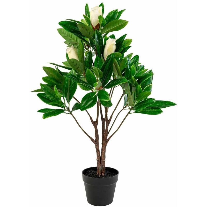 MASSO - Magnolia Décoratif Artificiel Hauteur 90cm - Vert