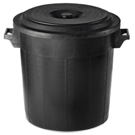 Mastello Bidone Bigoncio Fondo Vivo Nero Stefanplast - Lt 50 - Cm 45X44 - 1 Pz