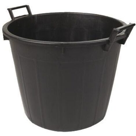 Mastello in plastica a due manici senza fori per mosto del vino e agricoltura nero -32 litri