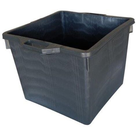 Mastellone Quadrato Nero Ics Ldpe Lt 60 Cm 48X48 H.Cm 37 + Manici - 1 Pz