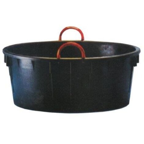 Mastellone sottospina tondo nero + manici ics ldpe lt  80 cm 65 h.cm 32 Ics