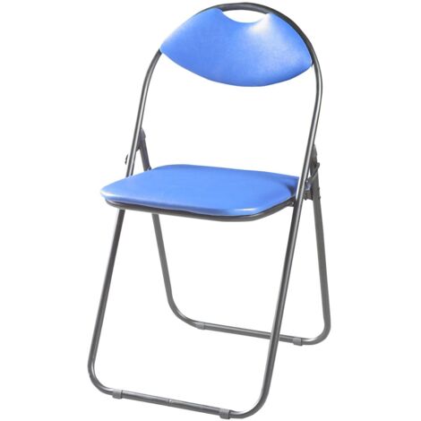 Master Grill&Party Domino Chaise pliante pour le jardin, la maison, le bureau et le salon de conférence, pliante, rembourrée de avec mousse, rembourrage en similicuir (bleu)