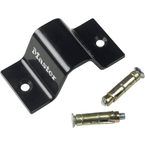 Master Lock 1489EURDAT Point d'ancrage sol ou mural pour sécuriser vélo et autres équipements, noir, 16x8 cm
