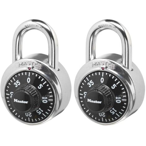 Master Lock 1500T Lucchetto a Combinazione, Nero, 2 Pack