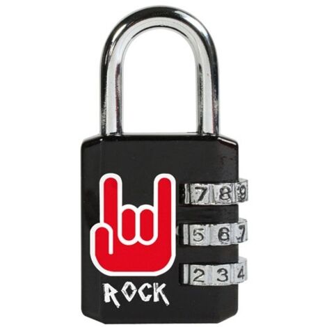 Master Lock 1509EURDROCK Cadenas à Combinaison avec Motif Imprimé, Rock, 6,2 x 3,2 x 1,4 cm