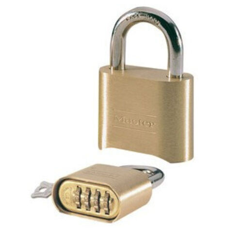 Master Lock 175EURD Cadenas à Combinaison Certifié en Zinc et Finition Laiton, Doré, 7,5 x 5,1 x 2,4 cm