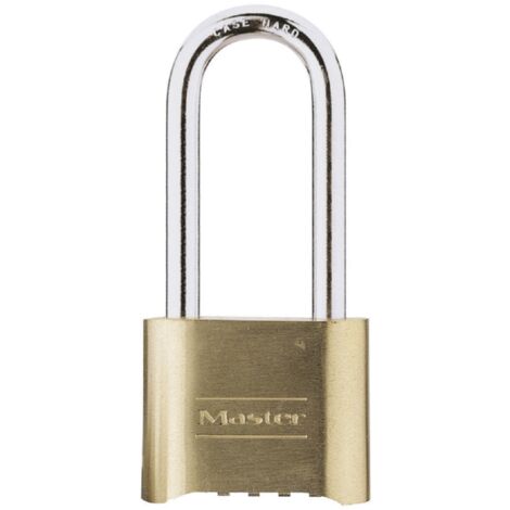 Master Lock 175EURDLH Cadenas à Combinaison Certifié en Zinc et Finition Laiton et Anse Longue, Doré, 10,7 x 5,1 x 2,4 cm