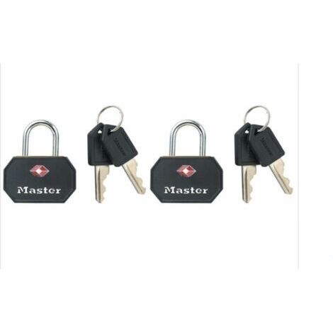 MASTER LOCK - 2 LUCCHETTI TRAVEL SENTRYIN ALLUMINIO RIVESTITO 32x15x3 MM