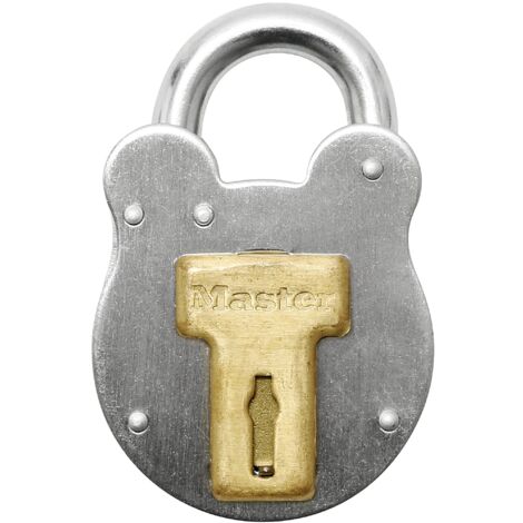 Master Lock 2750EURD Lucchetto design vintage, Grigio, 8,7 x 5 x 1,3 cm