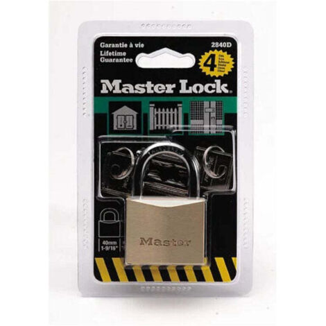 Master Lock 2840EURD Cadenas à Clé Extra Fin en Laiton, Doré, 6,2 x 4 x 1,6 cm
