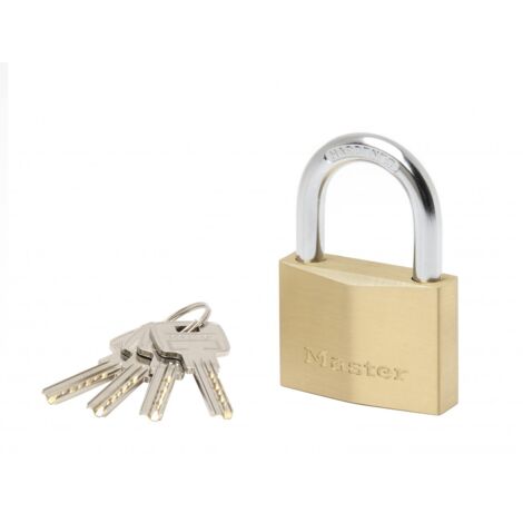 Master Lock 2960EURD Cadenas à Clé Extra Fin en Laiton, Doré, 8,8 x 6 x 2,1 cm