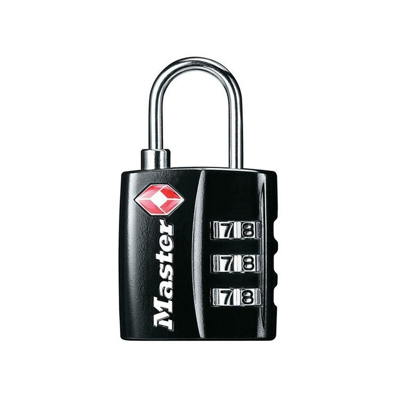 Master Lock - tsa 3-Digit Combination Black Finish 30mm Padlock MLK4680BLK