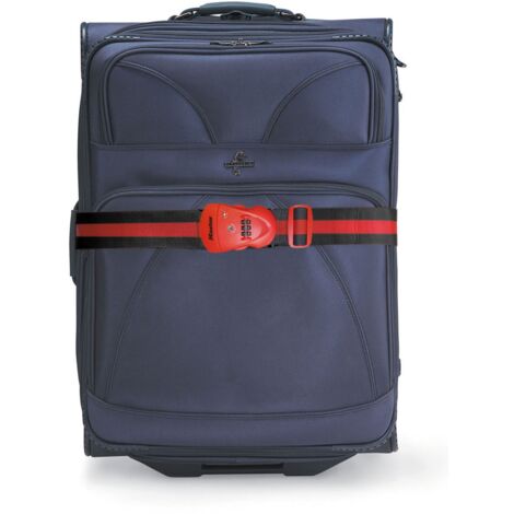Master Lock 4702EURDRED Sangle pour Bagages avec Combinaison, Rouge, 190 x 6,5 x 4,8 cm