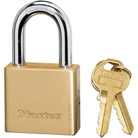 Master Lock 575EURD Cadenas en laiton massif à clé idéal pour sécuriser portails, abris de jardin, 70 x 38 x 20 mm