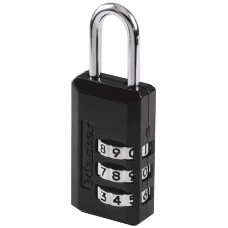 Master Lock 646EURD Zahlenschloss mit Zinkgehäus, Schwarz, 6,3 x 2 x 1 cm