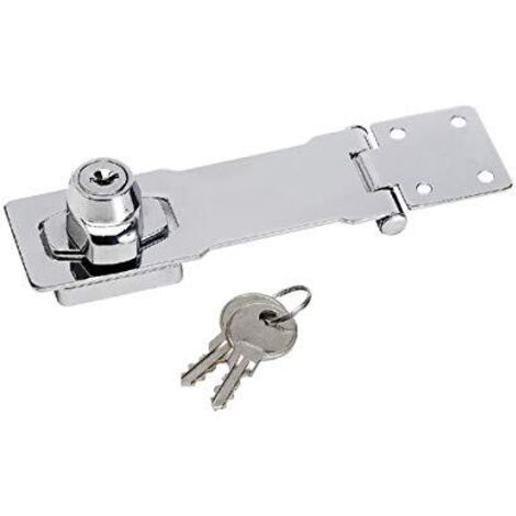 Master Lock 725EURD Porta Chiavistello con Meccanismo di Bloccaggio Integrato, Cromato, 11,8 x 4,1 cm