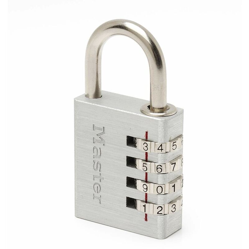 Image of Master Lock 7640EURD Lucchetto, Combinazione Programmabile a 4 Cifre, Alluminio, 40 mm,