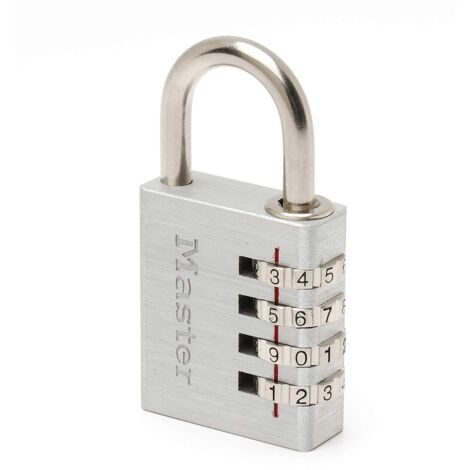 Master Lock 7640EURD Lucchetto con Combinazione in alluminio, Grigio, 4 x 7.8 x 1.5 cm