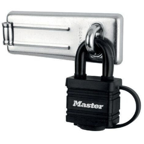 MASTER LOCK 7804704EURD - Juego de aldaba con candado con revestimiento de vinilo