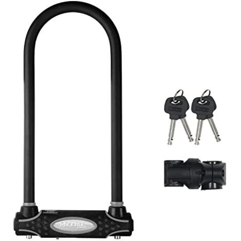 Master Lock 8195EURDPROLW Catena U, Ottima per Bicicletta, Elettrica, Bici da Corsa, Nero, Large
