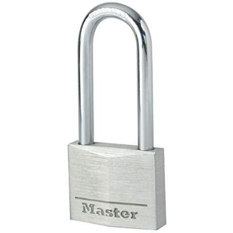 Master Lock 9140EURDLH Lucchetto a Chiave in Alluminio con Lunghezza Archetto, Grigio, 4 x 8.9 x 1.3 cm
