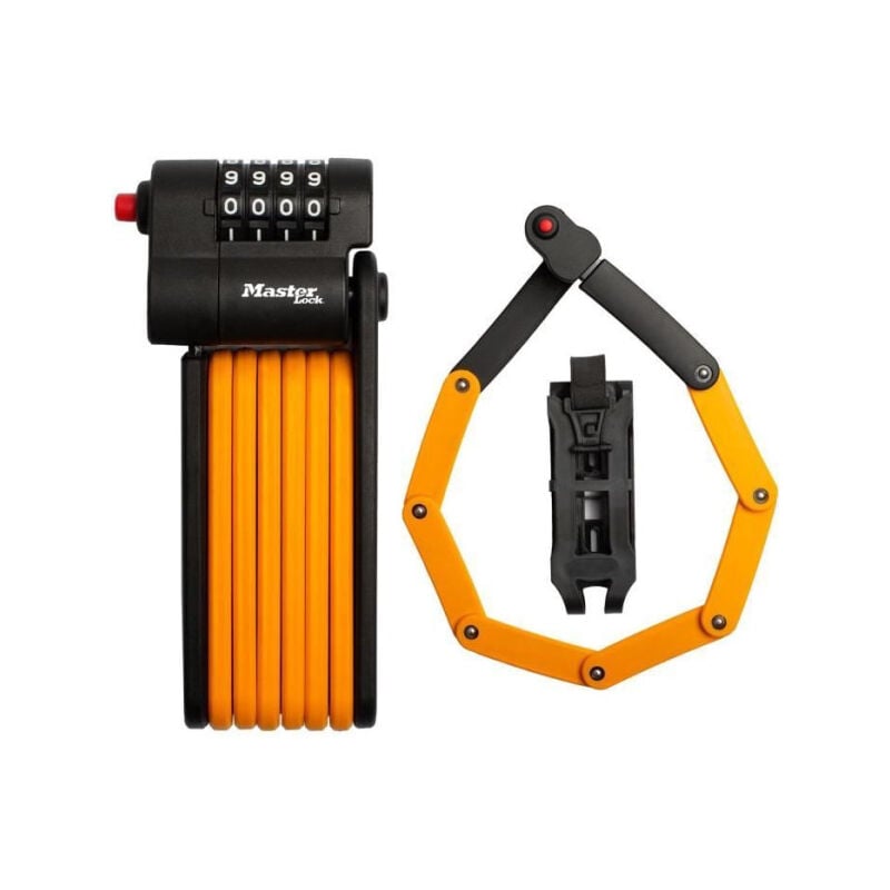 Antivol Vélo a Code Master Lock 8336EURDPRO - Acier Trempé, Combinaison Programmable, Support Inclus