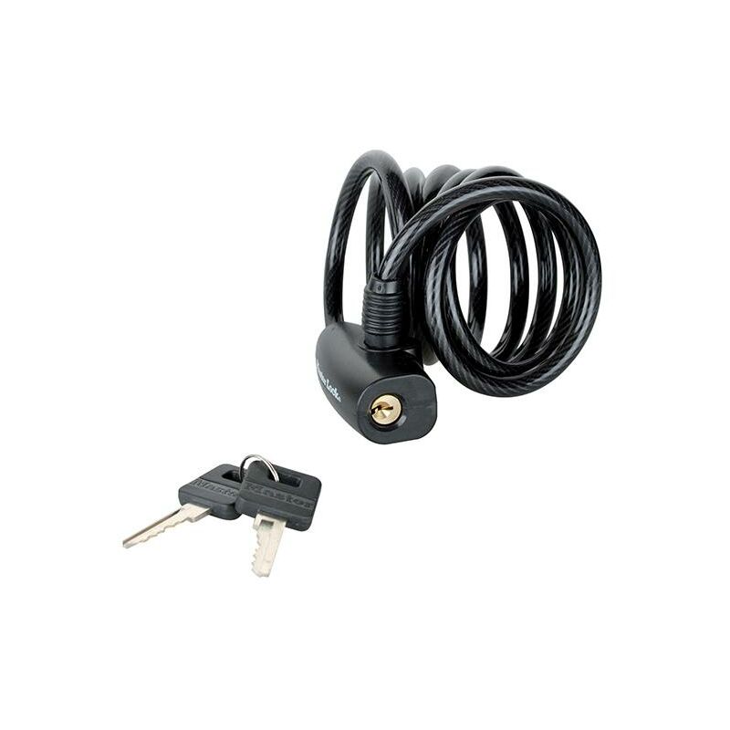 Master Lock - Black Self Coiling Keyed Cable 1.8m x 8mm MLK8126E