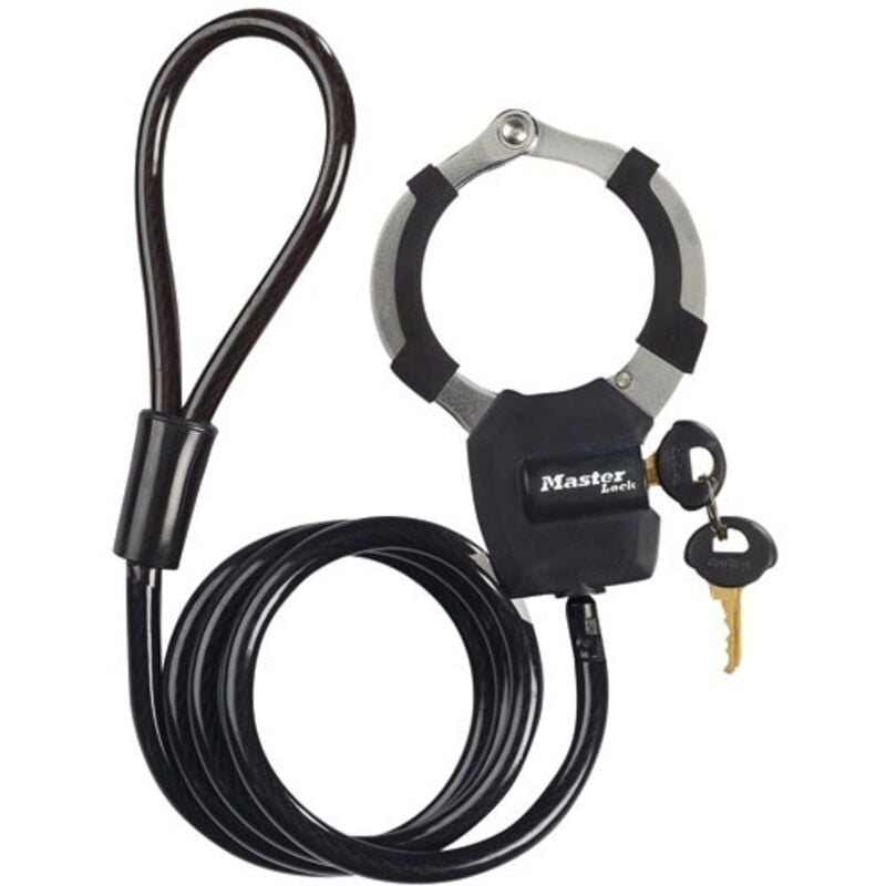 Marvel - Câble antivol à clé avec menotte masterlock 1 m x 8 mm de diamètre - 8275EURDPROBLK