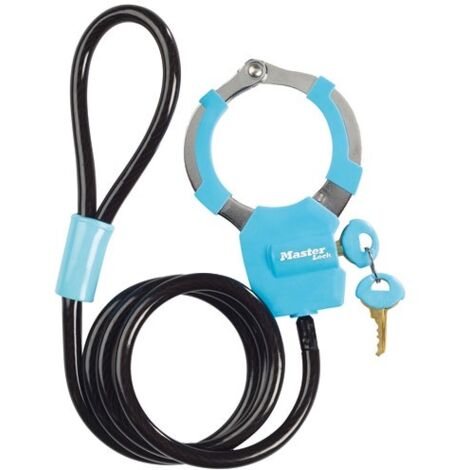 MASTER LOCK Câble Antivol à Clé avec Menotte [1m] 8275EURDPROBLU - Idéal pour vélos, trottinettes, poussettes et matériels sportifs