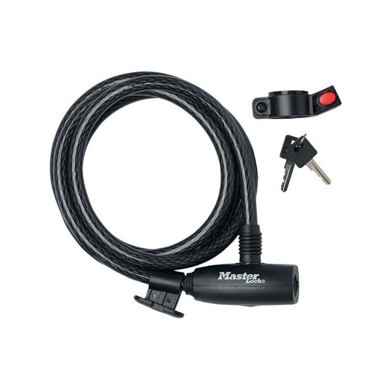Antivol Câble Vélo - MASTER LOCK - 8232EURDPRO - 1,8 m Câble - Clé - Extérieur