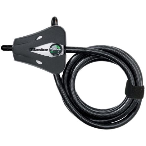 Master Lock – Câble de verrouillage antivol 1,8 m – Acier tressé résistant à la rouille – 4 clés – Mécanisme de verrouillage breveté - 8418EURD