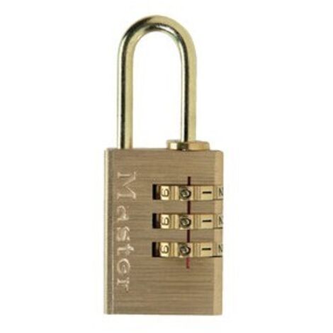 MASTER LOCK - Cadenas 3 chif.alu laitonné 20mm bl