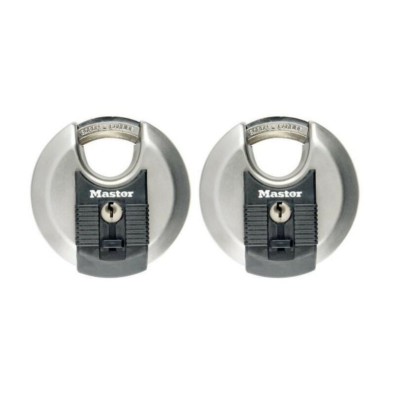 Lot de 2 cadenas a disque masterlock M40EURT - Robuste - Acier inoxydable - Installation extérieure
