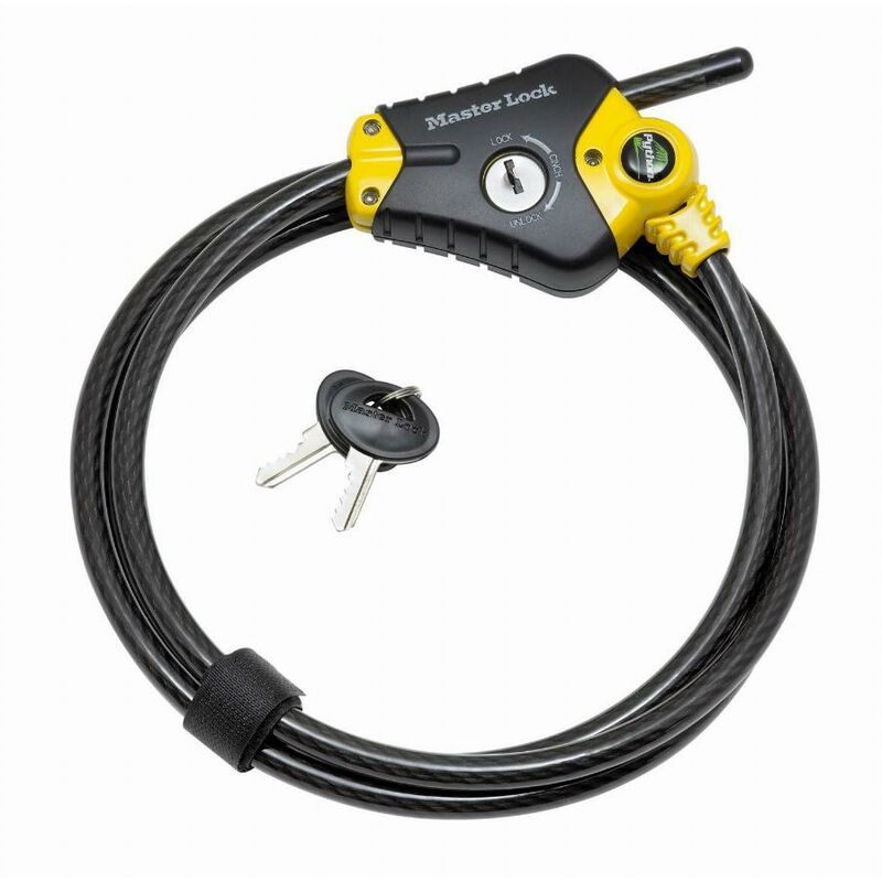 Image of Cavo Regolabile Antifurto - Da 30 cm a 1,8 m - Python - 8433EURD - Ideal per Strumenti, Attrezzature Sportive, Mobili da Giardino - Master Lock