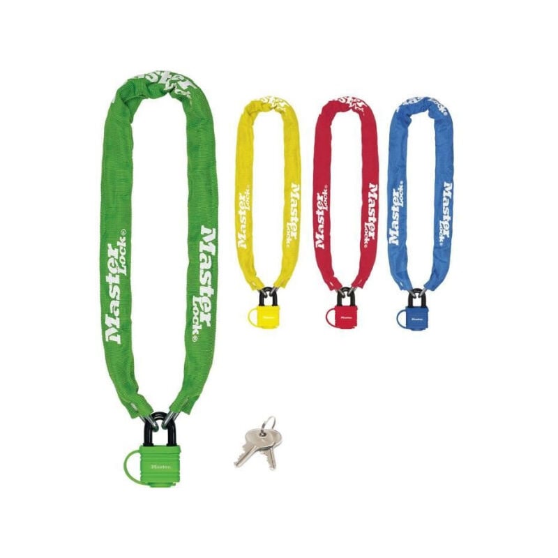 Master Lock - Chaîne Antivol Vélo avec Cadenas a Clé - Idéal pour les Vélos, Vélos Electriques, vtt et autres