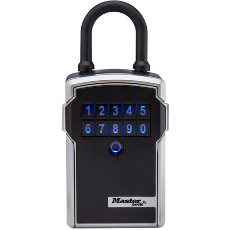 Master Lock – Coffre à clés avec serrure à combinaison – Bluetooth pour gestion smartphone – Hauteur 18.3 cm – Largeur 8.3 cm – Alimentation pile CR123A - S274292
