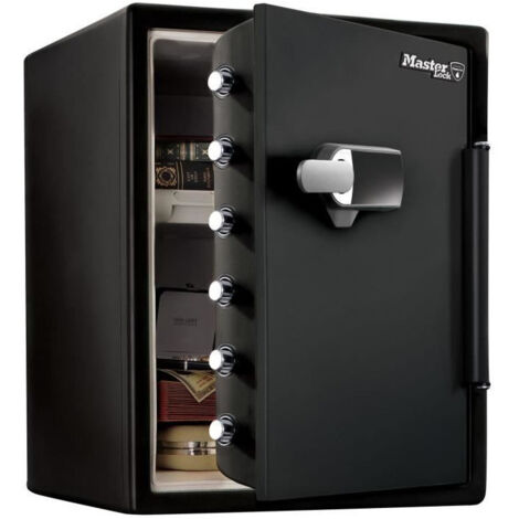 Master Lock – Coffre-fort ignifugé à combinaison électronique tactile avec alarme – Résistance au feu 60 min – Étanche jusqu'à 20 cm – LFW205TWC