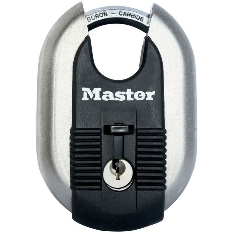 Image of MASTER LOCK Disco Lucchetto ad Alta Sicurezza [Chiave] [Acciaio Inox] [Esterno] M187EURD - Ideale per Portali, Garage, Sconto