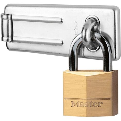 Master Lock Hasp 89mm with 40mm Solid Brass Padlock